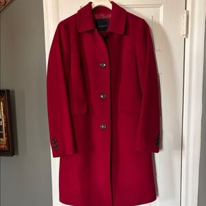 Talbots Women's Vibrant Red Pea Coat
